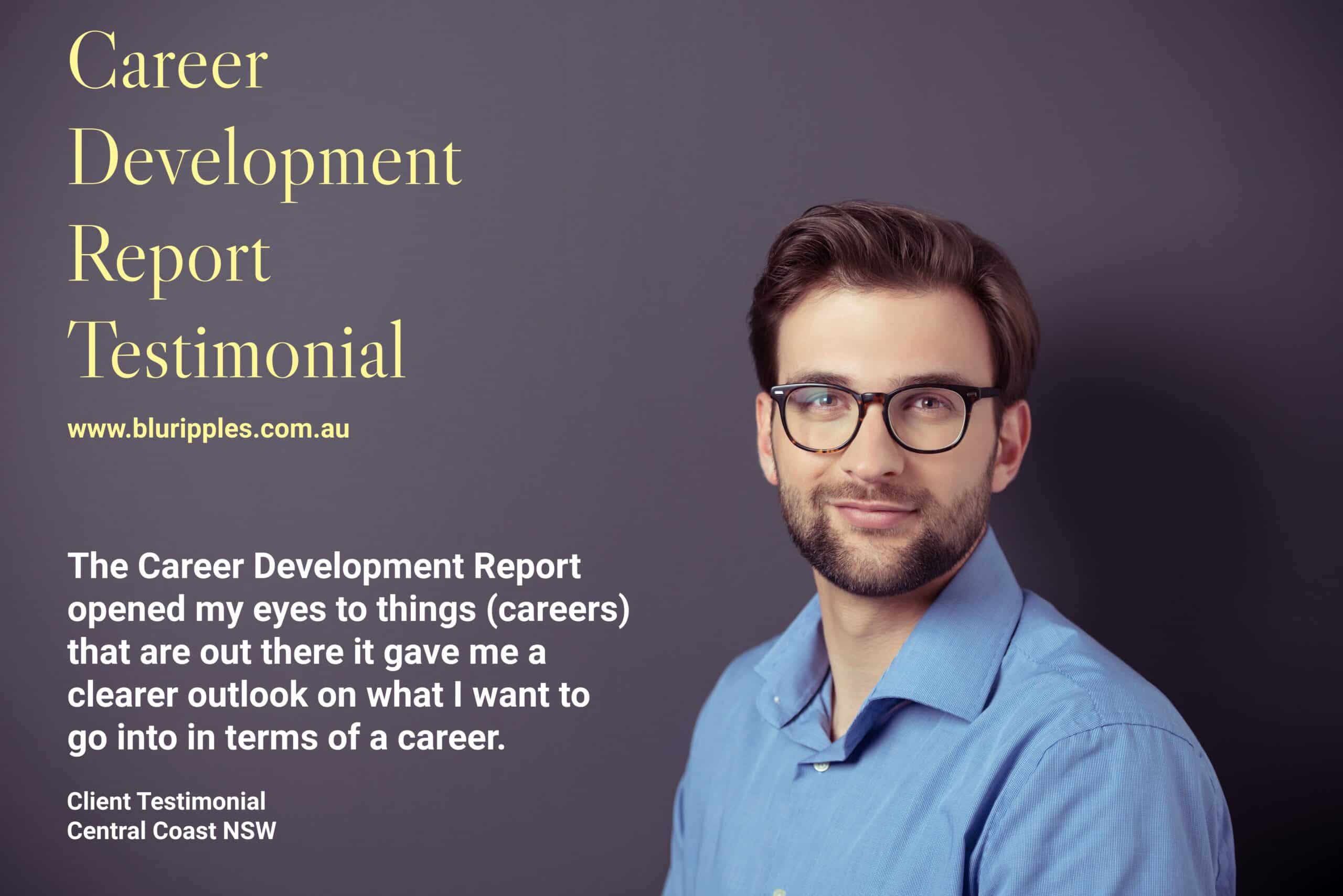 Career Development Report Central Coast NSW; Career Development Plan; Career Guidance Career Direction Career Planning Services; Author Katherine Foster Blu Ripples