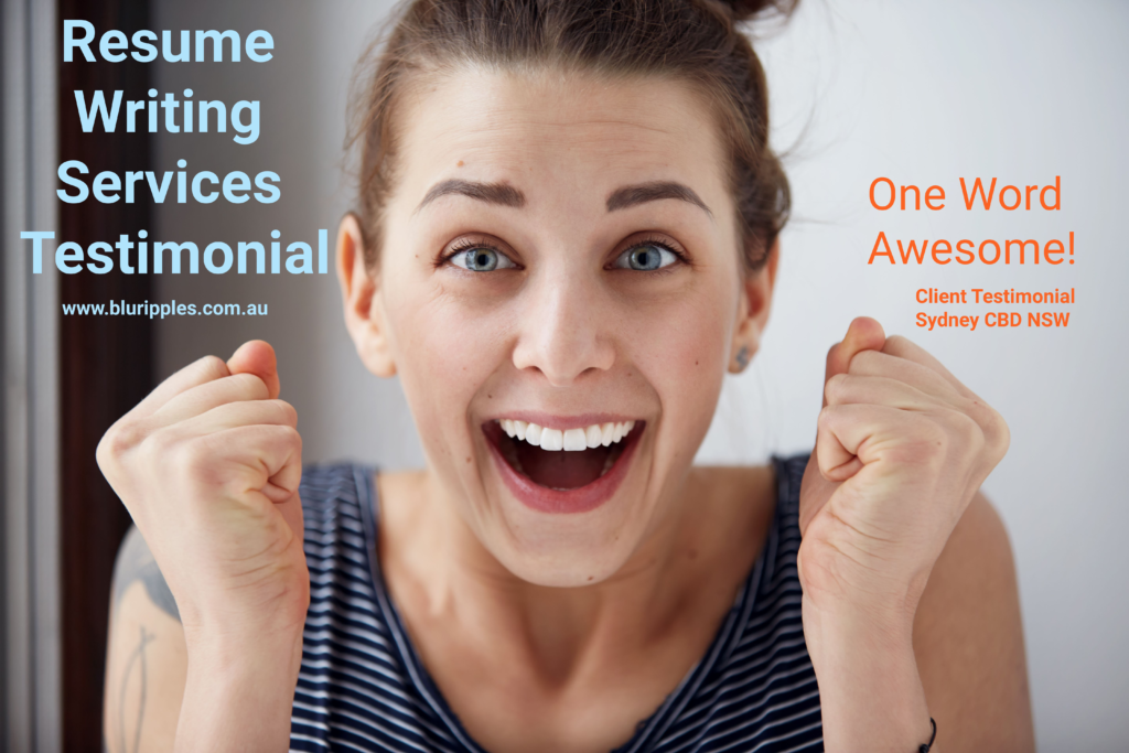 Blu Ripples Resume Review - Sydney CBD and Metropolitan Area NSW Australia "Amazing" Resume