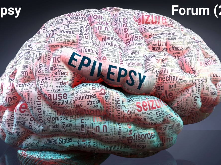 Insights from the EmpowerHER Epilepsy Forum 2026. Picture of Brain with text about Epilepsy. Katherine Foster, Blu Ripples and Author