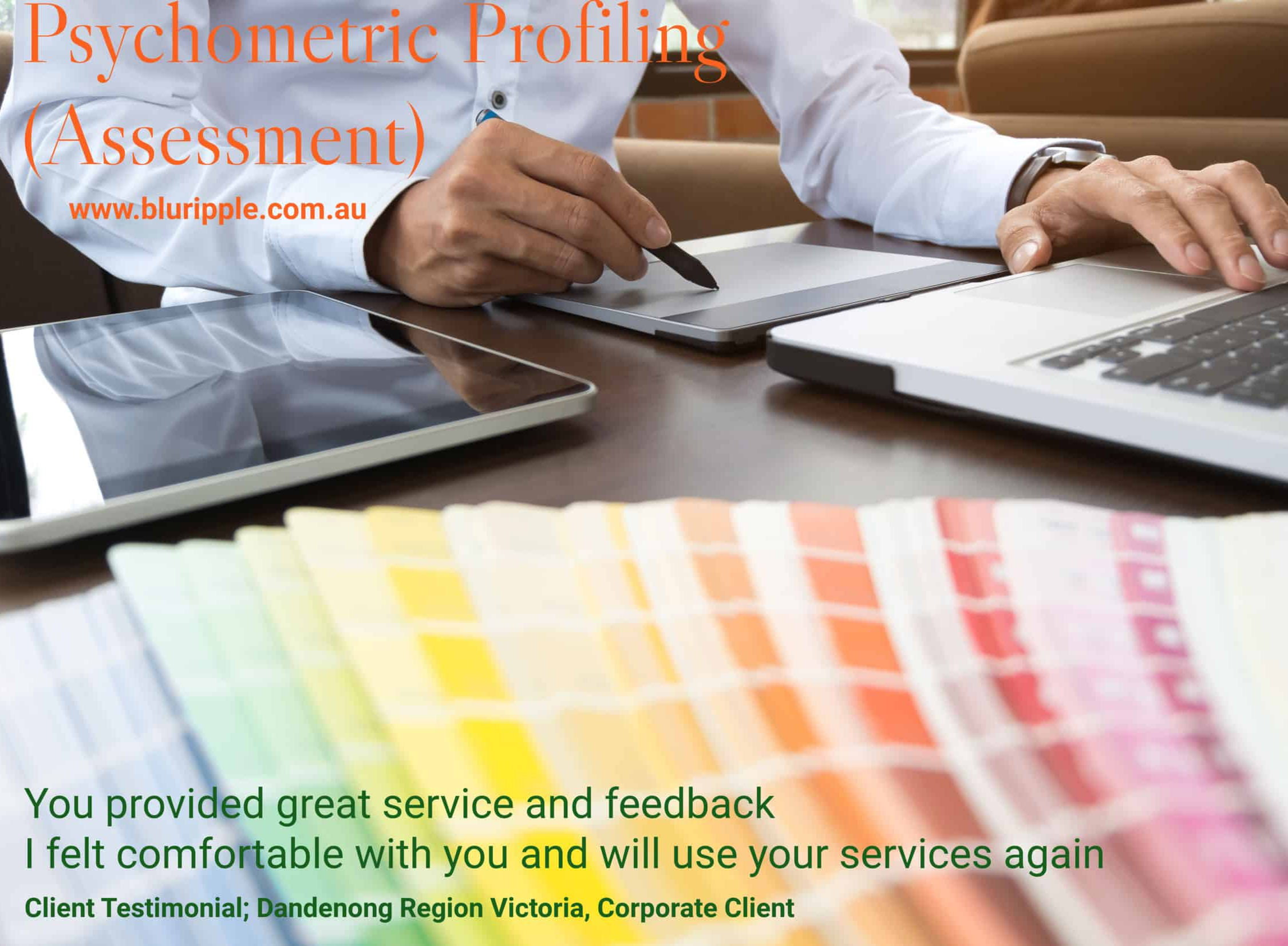 Psychometric Profiling (Testing) Dandenong Victoria Australia - Psychometric Assessment for Employment Candidate Assessment - Recruitment and Selection; Katherine Foster (Blu Ripples)