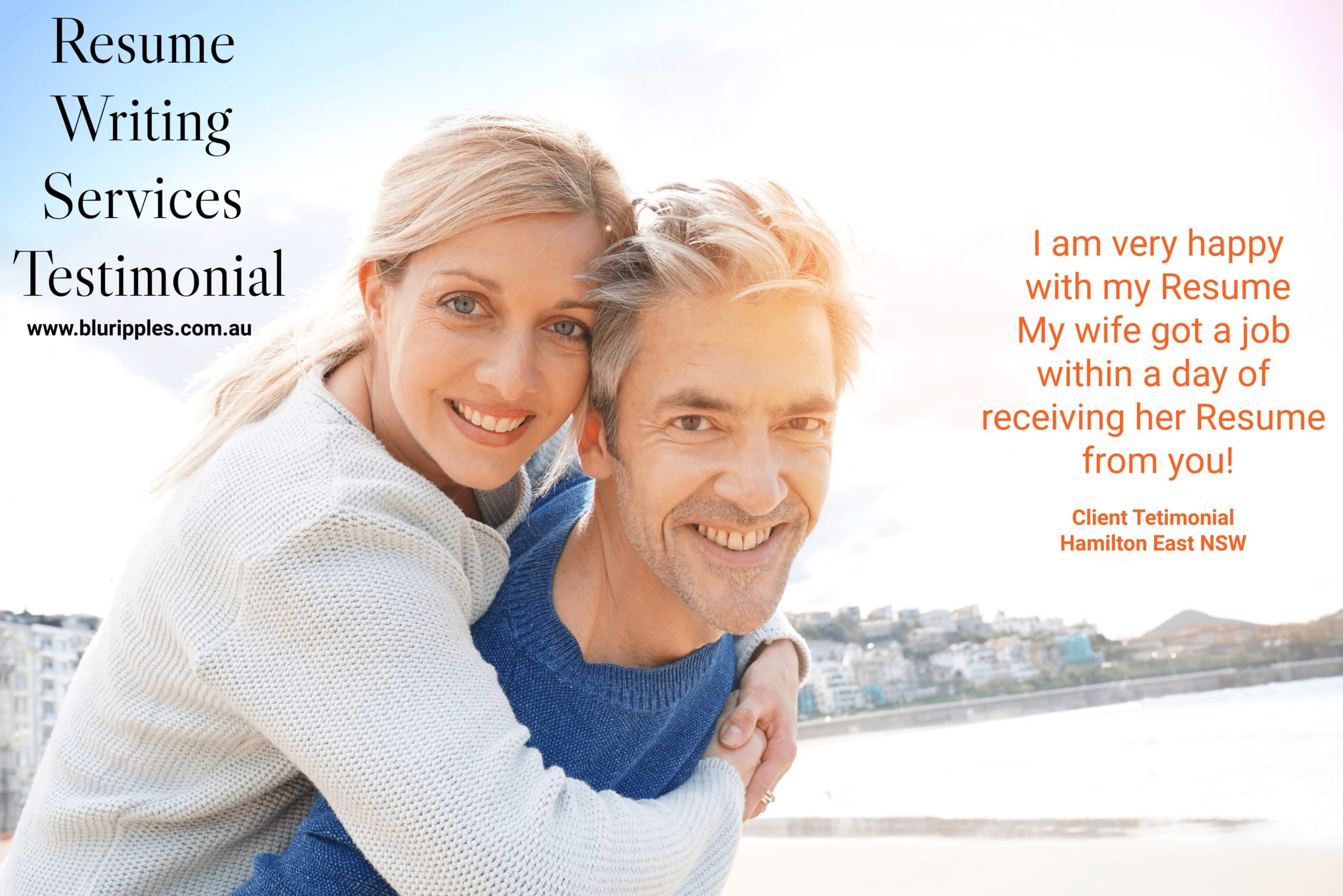Blu Ripples Resume Writing Review - Husband and Wife from Hamilton East - Newcastle NSW Australia