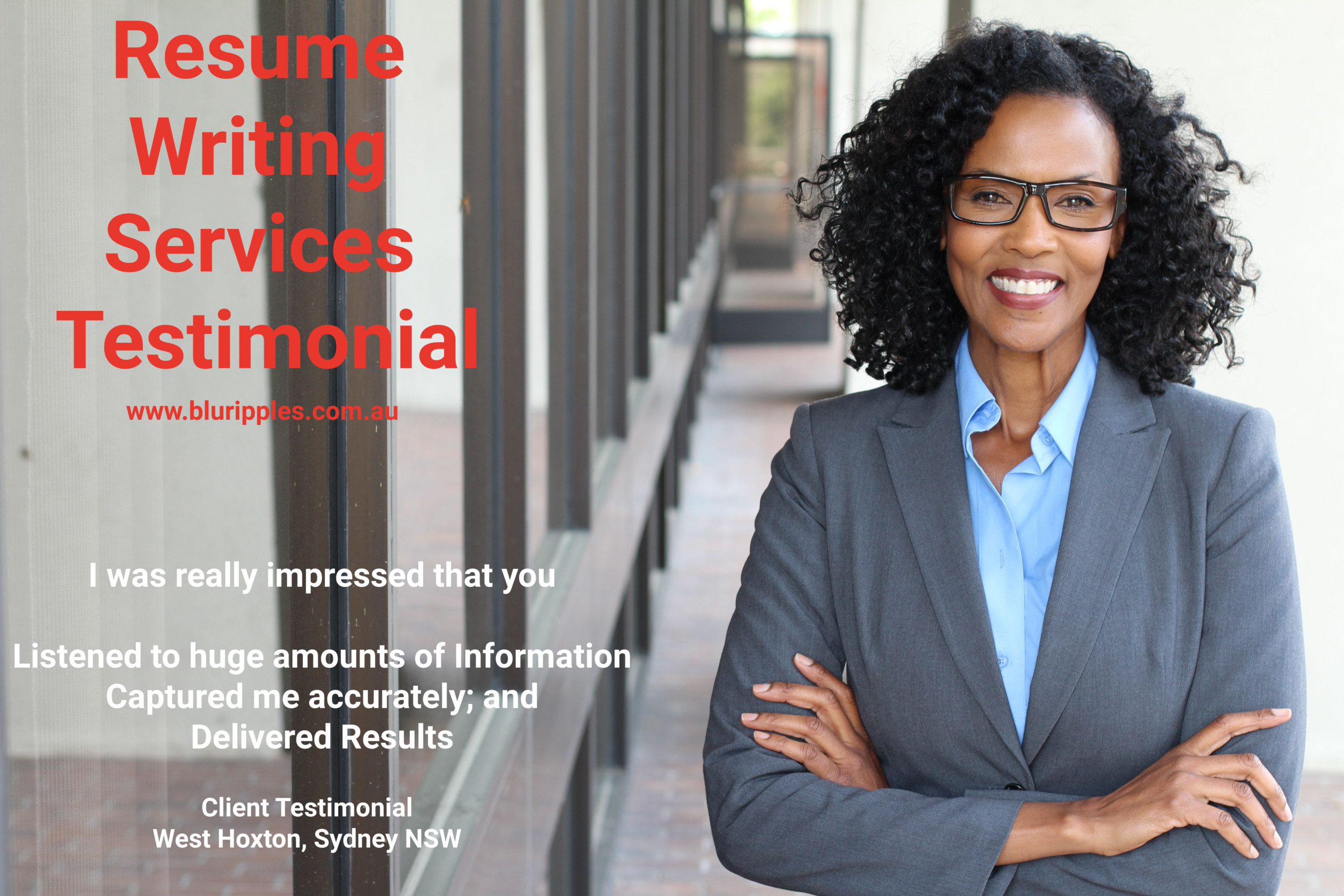 Blu Ripples Resume Review "You captured the information so aacurately" West Hoxton Sydney NSW Client